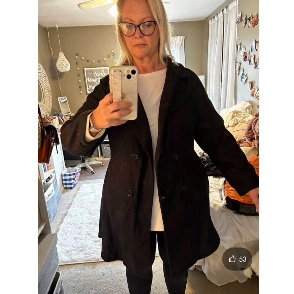 Lapel Neck Double Breasted Overcoat size (12) 0xl. f26 - Picture 10 of 12